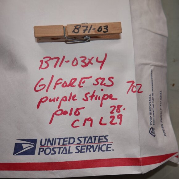 G/FORE Perforated Golf Polo Shirt Mens Size S Purple Stripe Moisture Wicking NWT - Picture 9 of 10